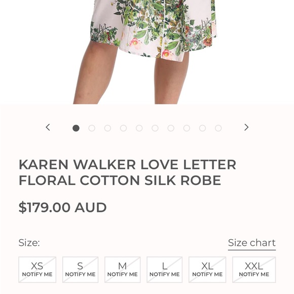 Karen Walker Love Letter Floral Robe sz S - Picture 6 of 12